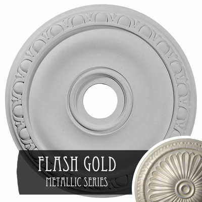 Endurathane Jackson Ceiling Medallion, 20"OD x 3 5/8"ID x 1"P (Fits Canopies up to 5 1/8")Hand-Painted Flash Gold Finish
