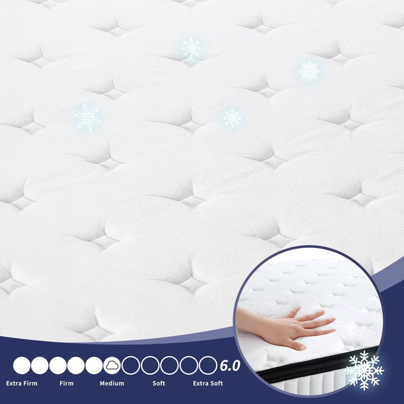 12" Medium Feel Pocket Spring Gel Memory Foam Hybrid Mattress in A Box, Twin XL