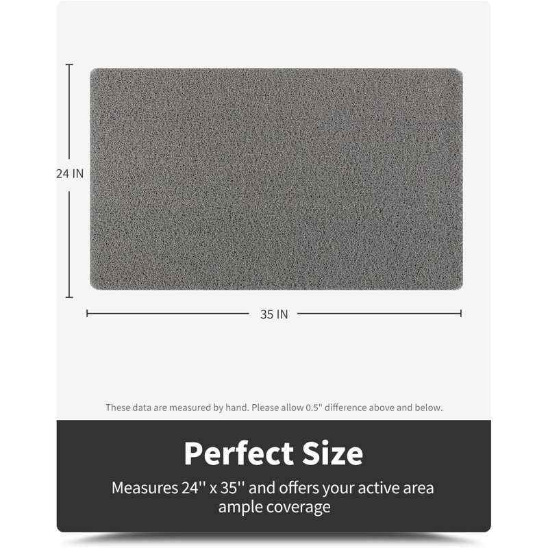 Tapis de bain antidérapant en PVC 24 po x 35 po