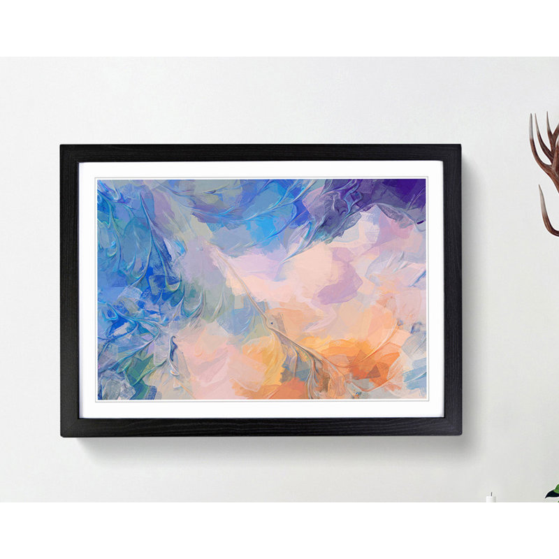 Power of My Heart in Abstract - Picture Frame Painting Print, Black, 50cm H x 76cm W x 2cm D