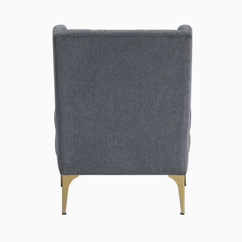 Holverson 28" Wing Back Chenille Chair, Dark Gray Chenille