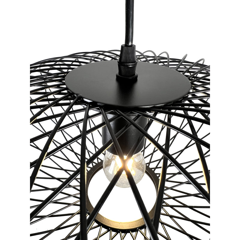 Luminaire suspendu ovale 1 lumière noir