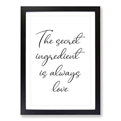 The Secret Ingredient - Framed Print