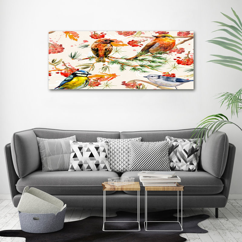 Conifers And Birds - Wrapped Canvas Print