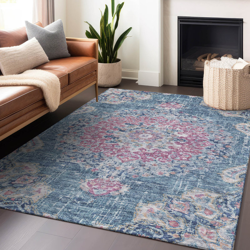 Tapis intérieur / extérieur bleu Ornella , 10 pi x 14 pi