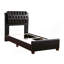Élégant lit simple contemporain brun foncé-604033022