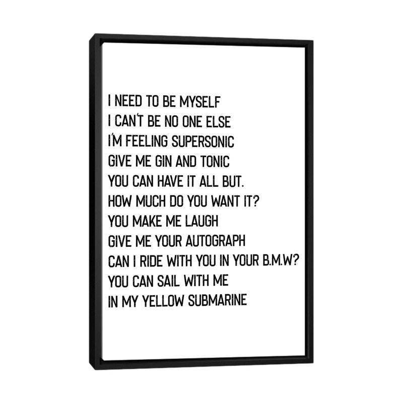 Supersonique-impression d’art textuel, Pas de tapis, H 40 po x l 26 po x P 1,5 po, Toile avec cadre noir