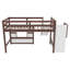 Lit mezzanine en bois double avec étagères, escalier de rangement, glissade, fenêtre et éclairage DEL-765040973