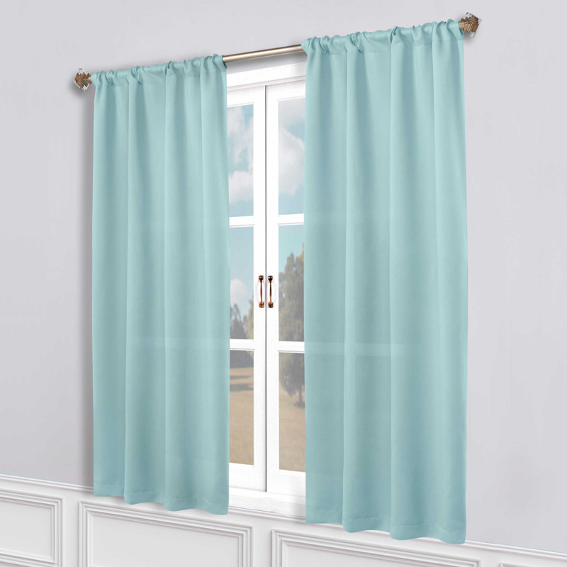 Paire de rideaux obscurcissant avec passe-tringle Moriah Millendon, L 36 po x L 63 po, Gris clair