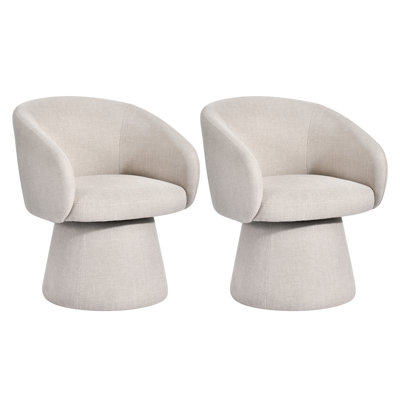 Stoehrs 24.8" Wide Modern Cream Fabric Dining Chair