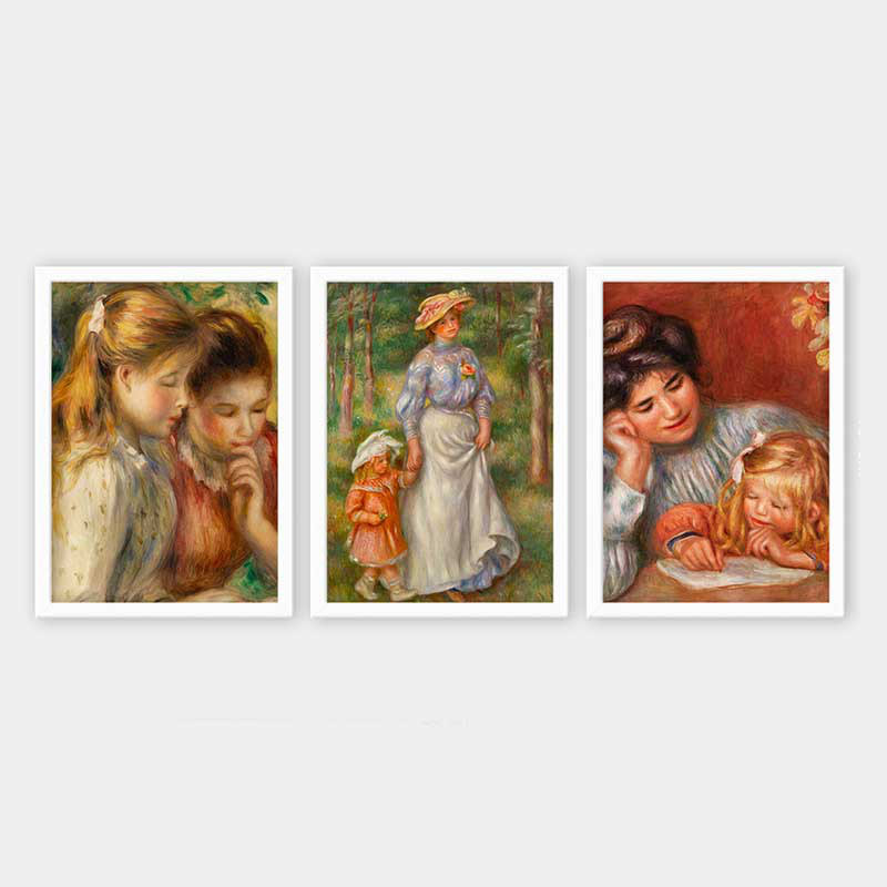 Ensemble de 3 peintures élégantes encadrées décoratives, 13,8 x 17,7 pouces chacune | 100% bois avec cadre 100% polystyrène (épaisseur: 0,8 pouce) | Impression numérique UV, parfaite pour le salon et la décoration intérieure