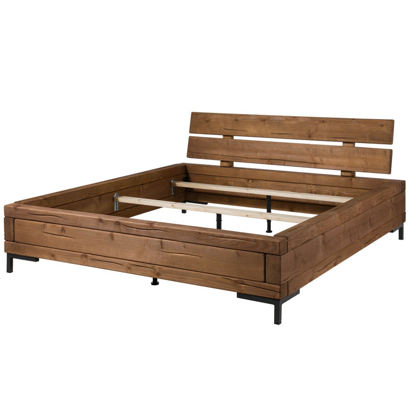 BALKENMÖBEL Solid Wood Bed, White, European Double (140 x 200cm)