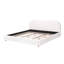 Lit plateforme très grand avec tissu Boucle, lit plateforme tapissier en tissu Boucle avec tête de lit courbée, blanc, assemblage facile-1472611785