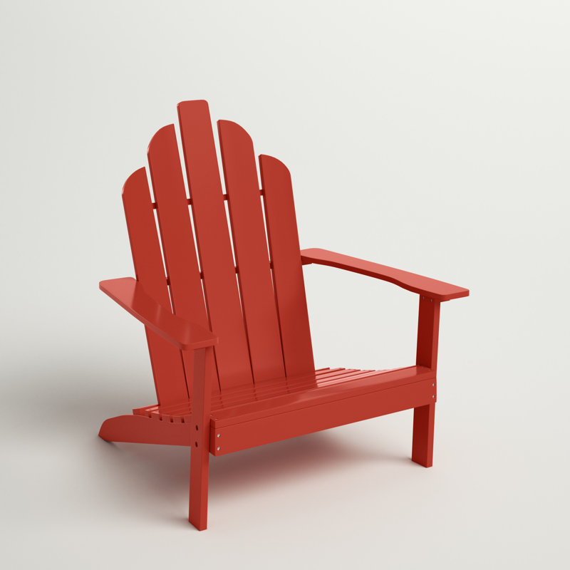 Chaise Adirondack en bois massif Ivania, Rouge