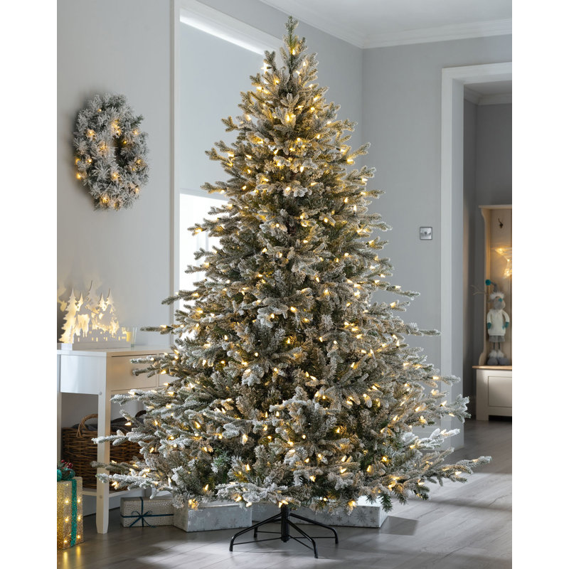 Lighted Artificial Fir Christmas Tree, 213.36cm H x 137.36cm W x 137.36cm D