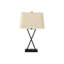 Lighting, h 25 po, lampe de table, port USB inclus, métal noir, abat-jour beige, transitionnel