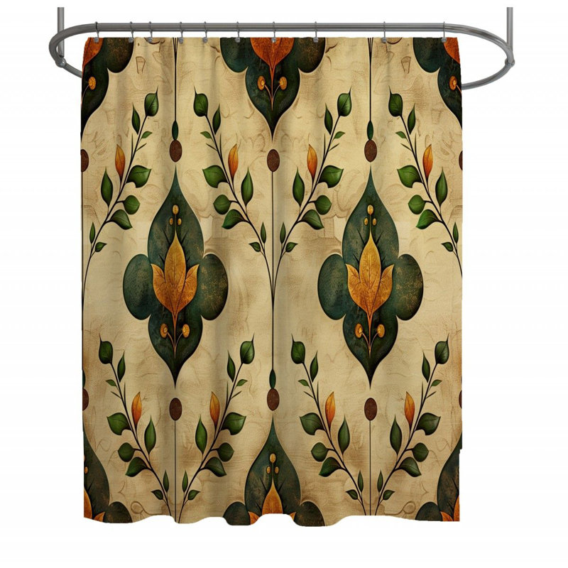 Rideau de douche Botanical illustration - Art Bathroom Decor, H 83 po x l 70 po