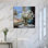«Blue Beach Daisy and White Flower», art mural non encadré, 16 x 16