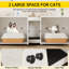 Enceinte de litière pour chat 55,1 po, double bac à litière en bois pour 2 chats, armoire à litière cachée pour chat avec litière pour chat