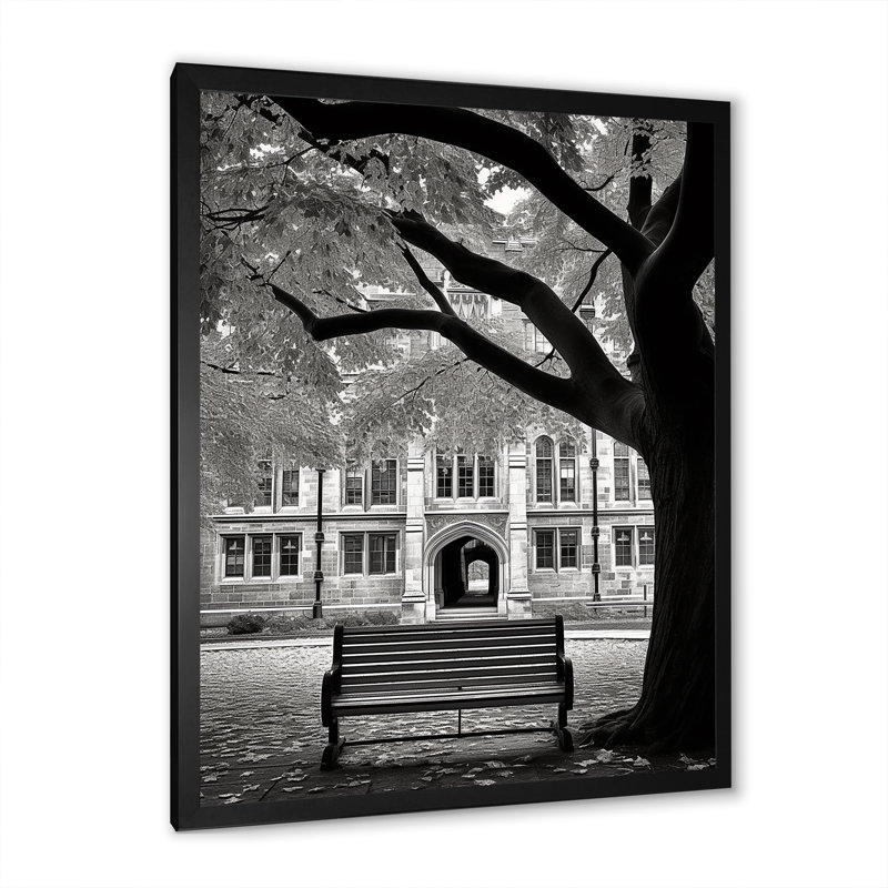 «College University Winter Photo II» sur toile, H 44 po x l 34 po x P 1,5 po, Cadre simple noir