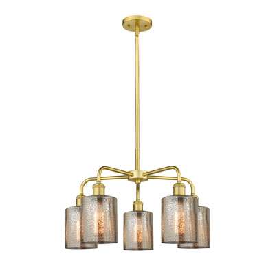 Dublin 5 - Light Steel Dimmable Drum Chandelier