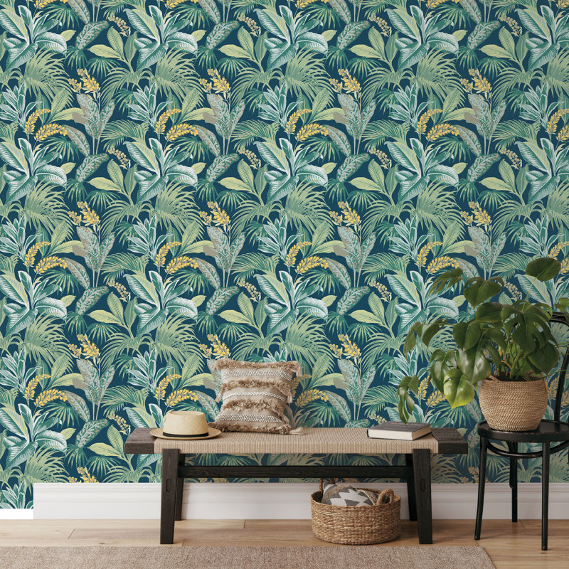 Jeneva 16.5' L x 20.5" W Peel and Stick Wallpaper Roll, Orange