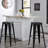 Art Backless Industrial Bar Stools  2 Pack , 30" Seat, Distressed Black Finish, Lightweight And Stackable, Suitable For Commercial Kitchens, 17" Width Depth, Abs Filler Kitchen Spaces, Abs+Pc