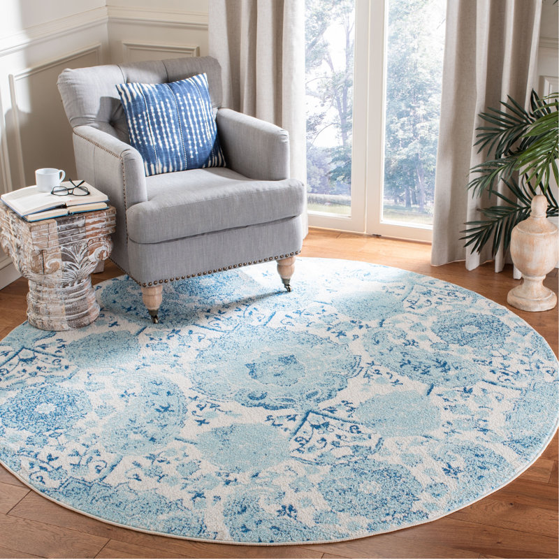 Tapis performance à motif cachemire Mitch, Rond 6 pi 7 po