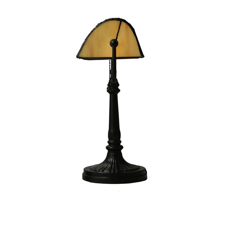 Lampe de table lampe de banquier en métal avec abat-jour lampe de chevet  lampe de