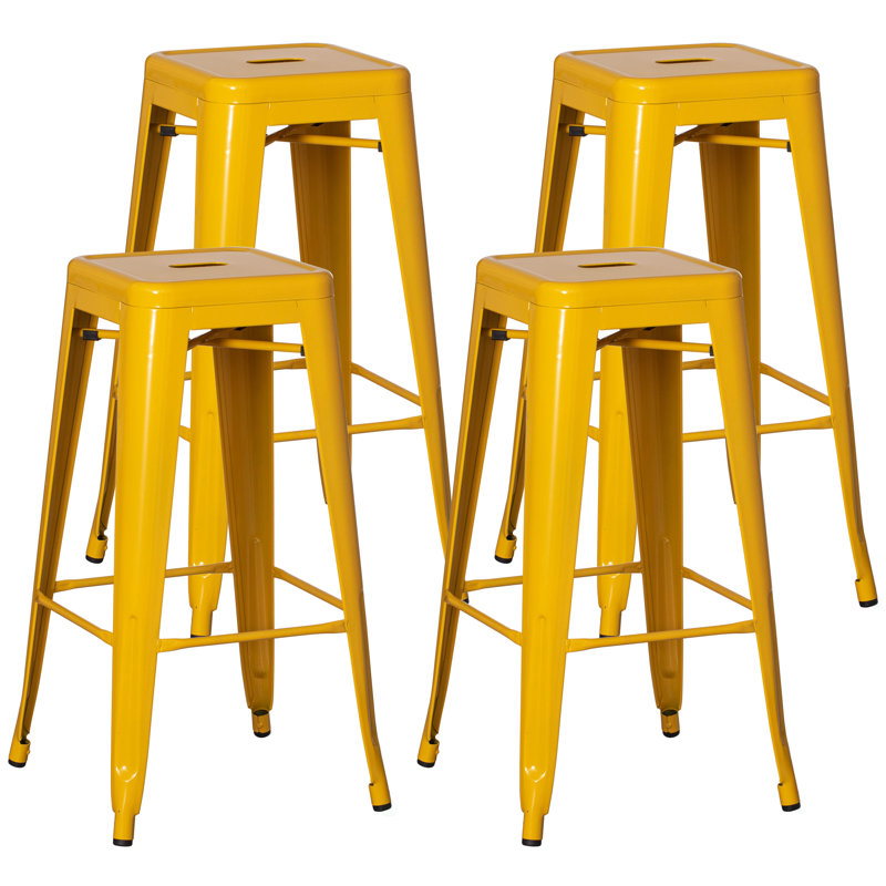 30-inch Backless Metal Bar Stool Stackable Heavy-duty Counter-height Chair For Home Bars Patios Kitchen Islands Cafes Restaurants Bistros And Dining Areas For Indoor & Outdoor Use