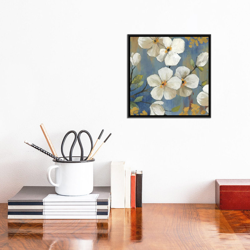 «En Flor II», impression sur toile, H 26 po x l 26 po x P 1,5 po, Toile avec cadre noir, Pas de tapis