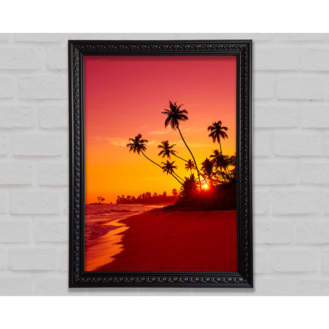 As The Sun Sets Under The Palm Trees - Einzelne Bilderrahmen Kunstdrucke