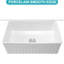 Évier de cuisine 33 po x 18 po 10 po, cuve simple en céramique, conception réversible et bol à finition lisse, parfait pour les barbecues