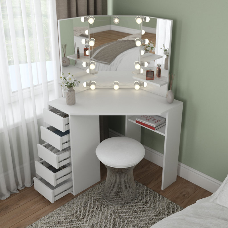 Coiffeuse avec miroir Jaylianie