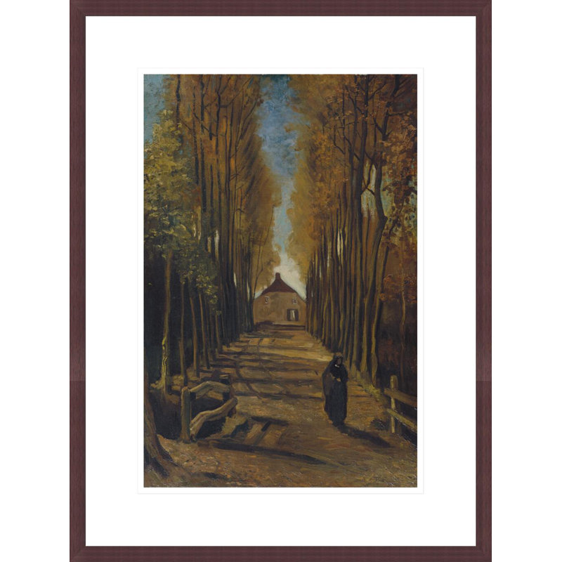 «Avenue of Poplars in Autumn» par Vincent van Gogh, impression giclée encadrée, H 21,75 po x l 16,35 po