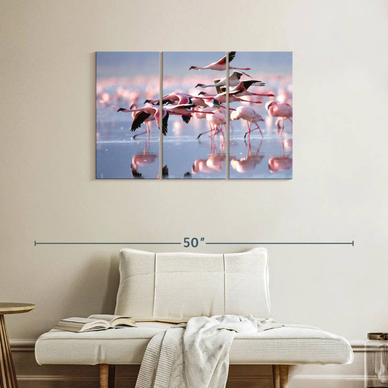 Brampt Lesser Flamingos, 24" H x 38" W