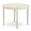 Ensemble de table de salle à manger moderne 5 pièces comprenant une table de cuisine ronde et 4 chaises de salle à manger Parsons en tissu crème, 42 po x 42 po, lin blanc-708597423-708597422-708597420
