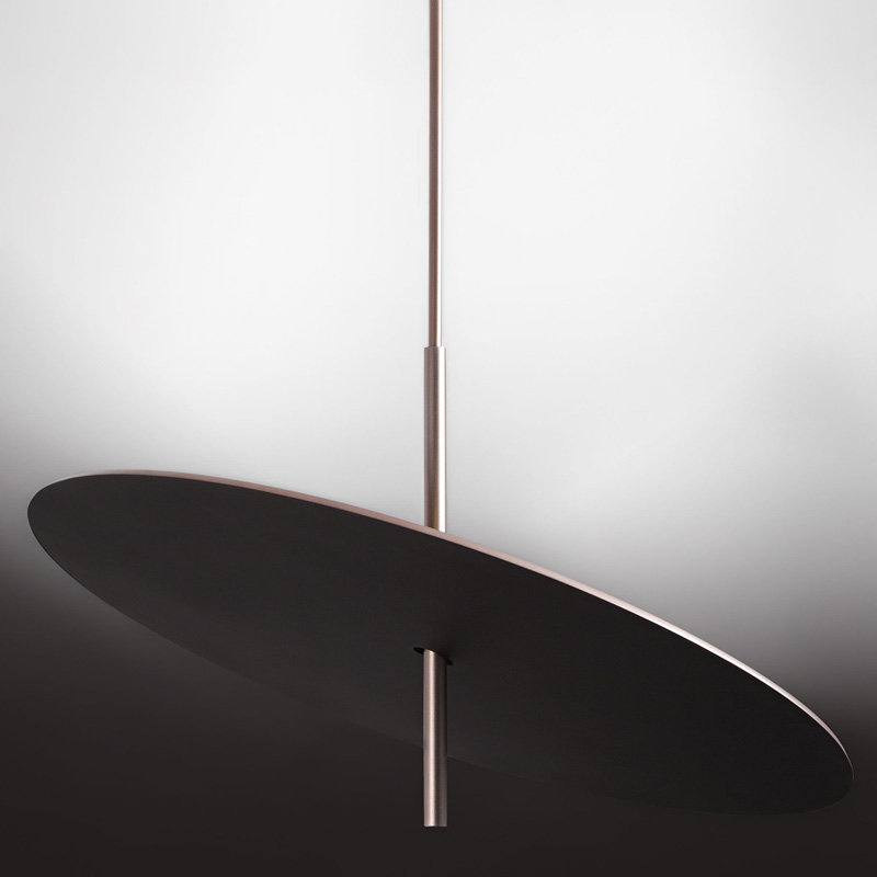 Lua 1 - Light Single Geometric LED Pendant, 23.625" H x 23.625" W x 23.625" D, Dark Brown/Copper Silver