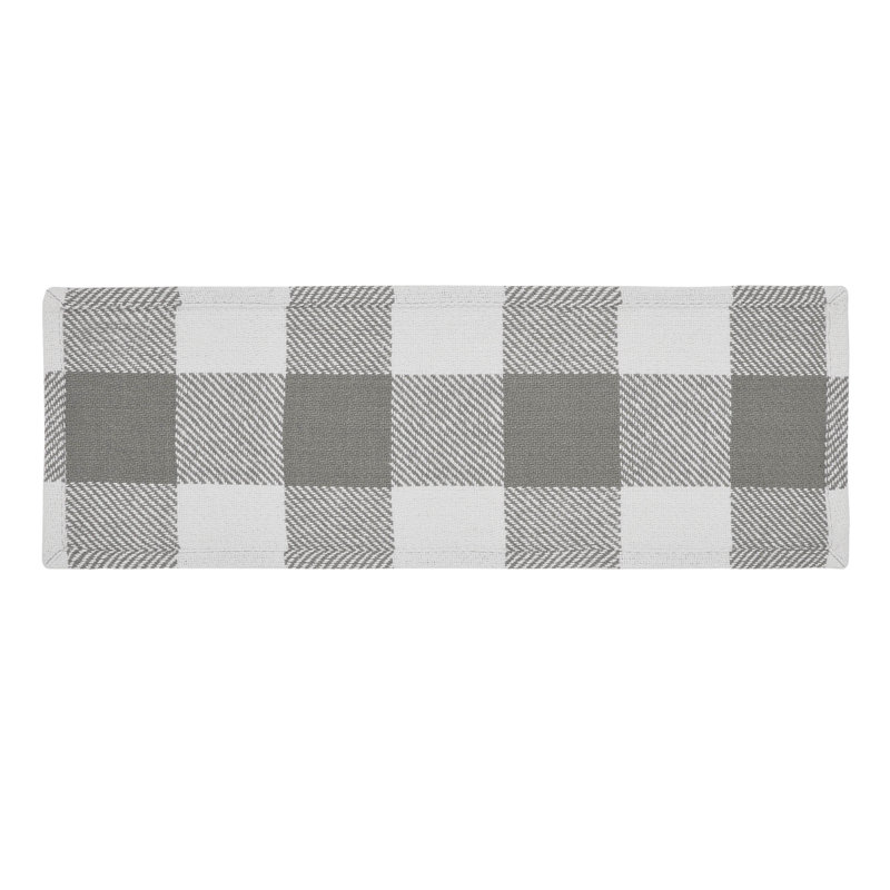Annie Buffalo Check Dining Linens, Gray/White, 24" x 8"