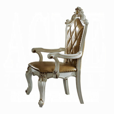 Picardy Tufted Faux Leather Upholstered Armchair