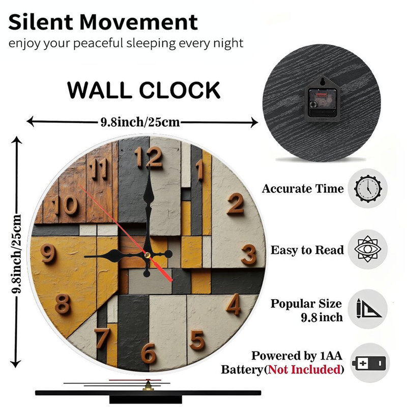 Horloge murale artistique en bois