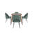 Farias Mid-Century Modern Tapered Dining Set, Faux Leather, 59" Dining Table And 4 Chairs-787569595-787569594