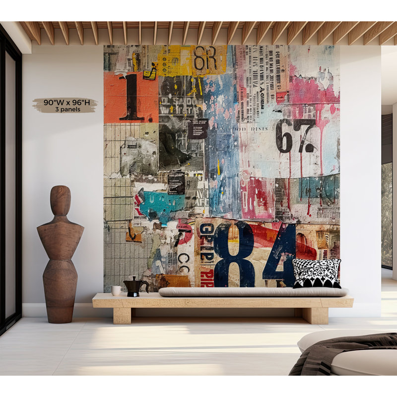 Murale Peel & Stick Art - Technique mixte urbaine, L 60 po x l 60 po