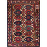 Happy Colorful Jewel Tone Antique Caucasian Moghan Tribal Rug