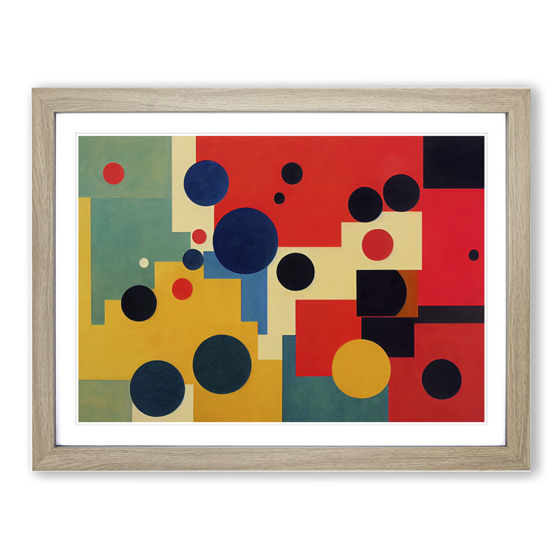 XH1022-8883X The Astonishing Modern Abstract Art - Single Picture Frame Print, 46cm H x 64cm W x 2cm D, Oak