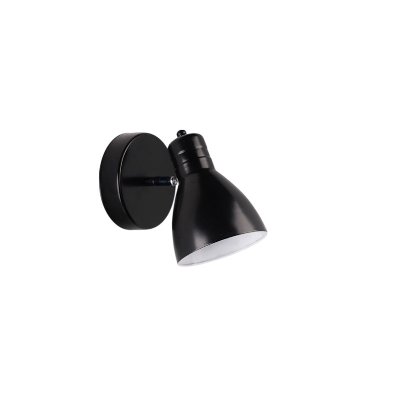Modern Black Wall Lamp, Metal Body, 4.3 x 5.9 x 5.9 inches | E27 Socket, Max 40W (Bulb Not Included) | Stylish Home Lighting, IP20 Rated, Perfect for Living Room, Bedroom, or Office Decor