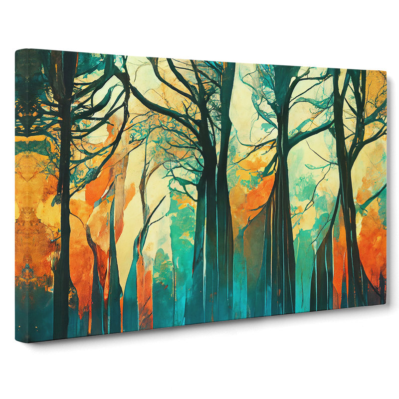 Towering Abstract Forest - Wrapped Canvas, 35cm H x 50cm W x 3cm D