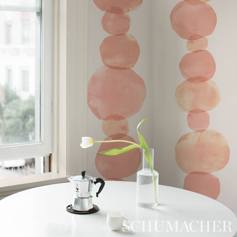 Schumacher x Backdrop Hyperion Wallpaper, Peach