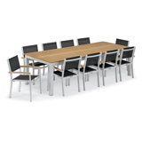 Travira Rectangular 10 - Person 103" Long Powder Coated Aluminum Patio Dining Set