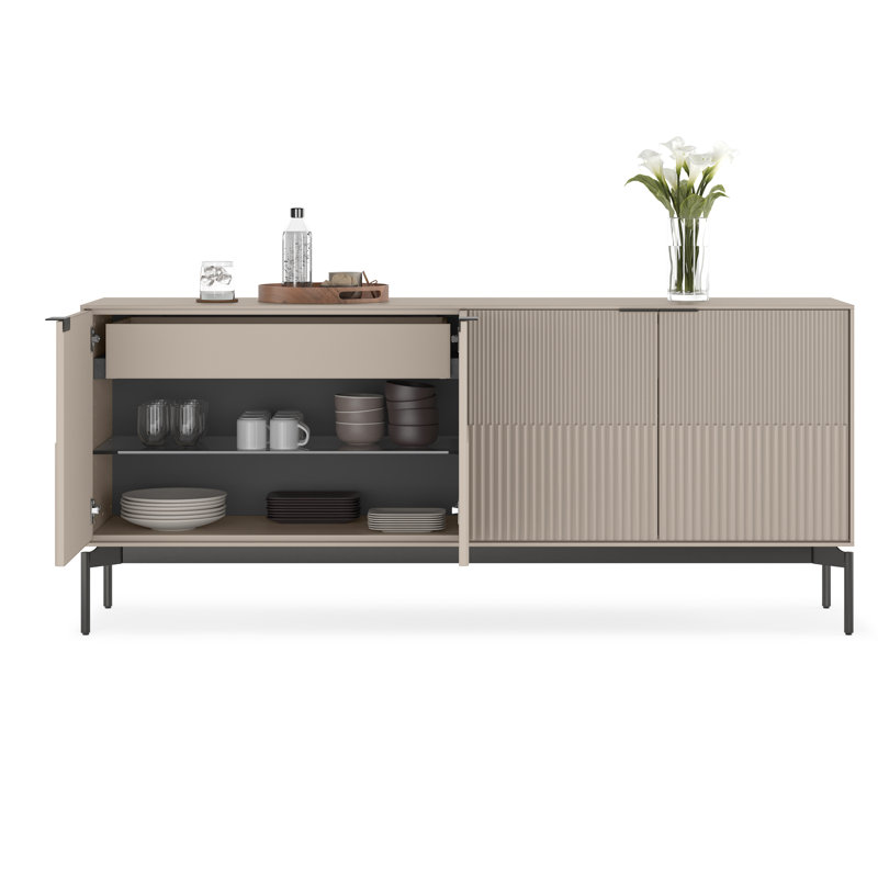 Zig 79.5'' W Credenza, Dune/Brushed Carbon